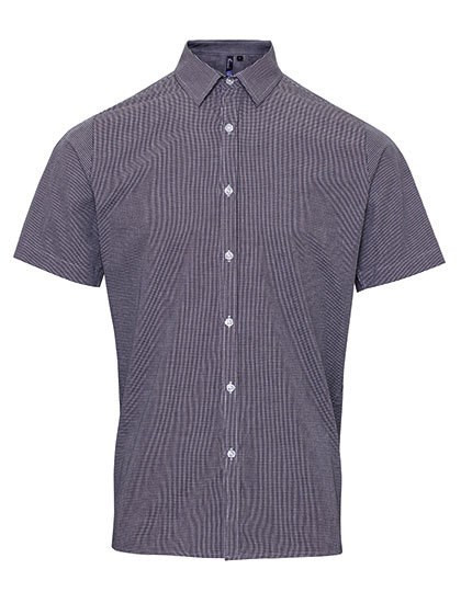 Premier Workwear - Men´s Microcheck (Gingham) Short Sleeve Cotton Shirt