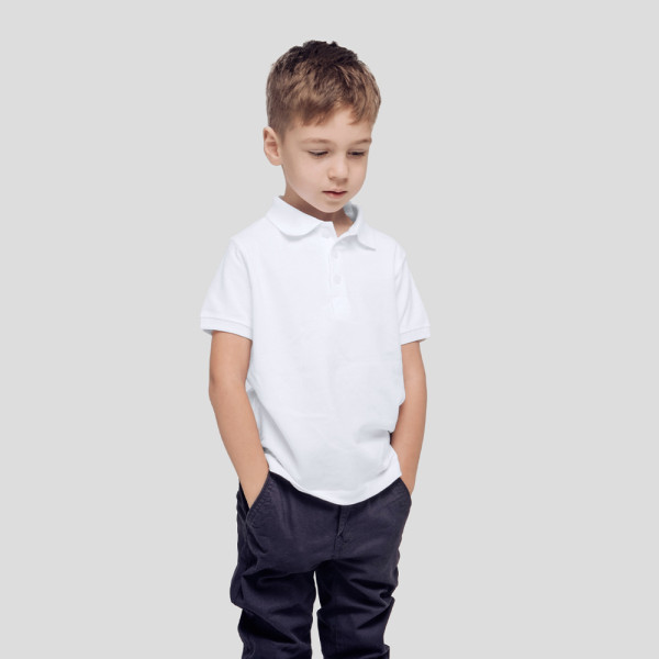 Kinder Wit Polo Shirt 