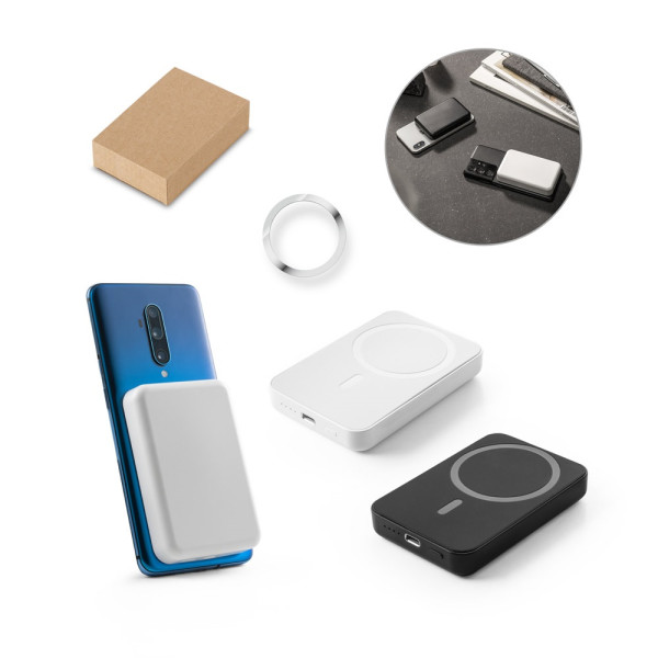 AMPERE 5. 5'000 mAh magnetische powerbank met 15W supersnelle draadloos oplader in gerecycled ABS (1