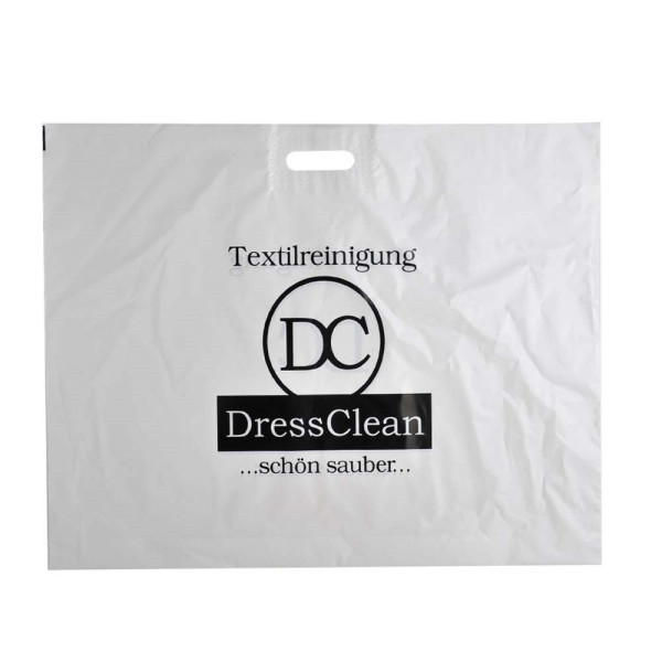 Plastic tas, 71 x 61 x 7,5 cm, 48 micron, ldpe, stanshandvat, 2 zijden