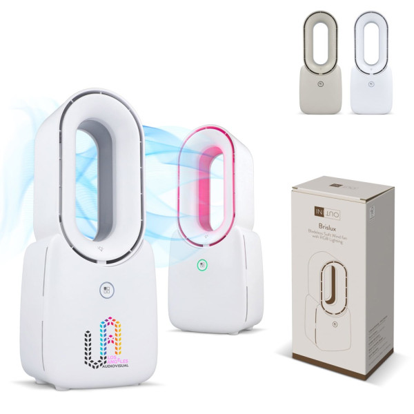 inSide Out Bladeless Soft Wind Fan Brislux met LED-verlichting