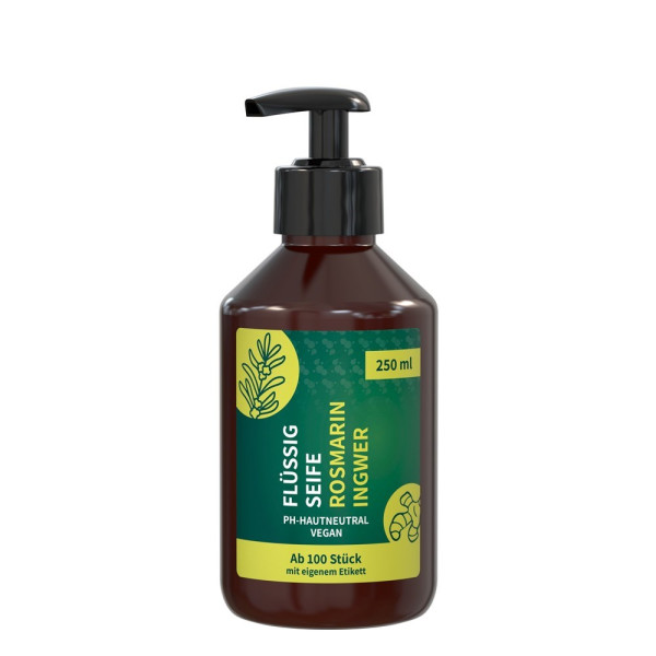 Vloeibare Zeep Rozemarijn-Gember, 250 ml, Body Label (R-PET)