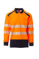 fluorescent orange/navy blue