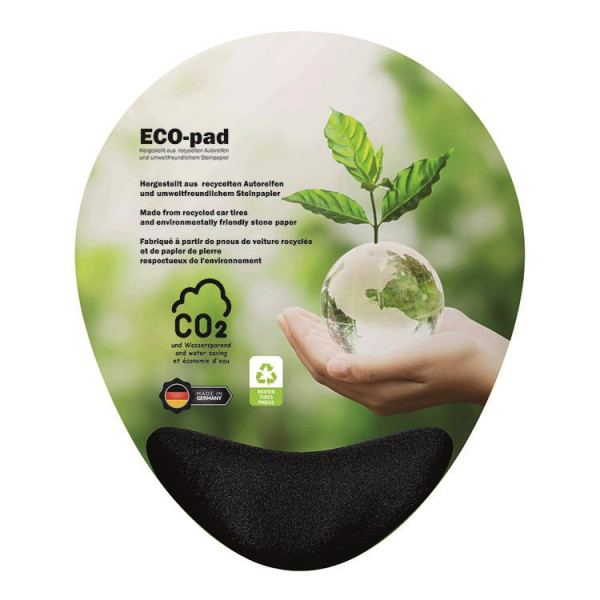 ERGO ECO-pad, muismat 200 x 240 mm, ca. 2 mm dik, HB zwart