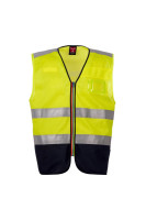 fluorescent yellow/navy blue