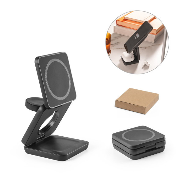 BROGLIE. Supersnelle 15W 4-in-1 magnetische draadloos oplader in gerecycled ABS (100% rABS)